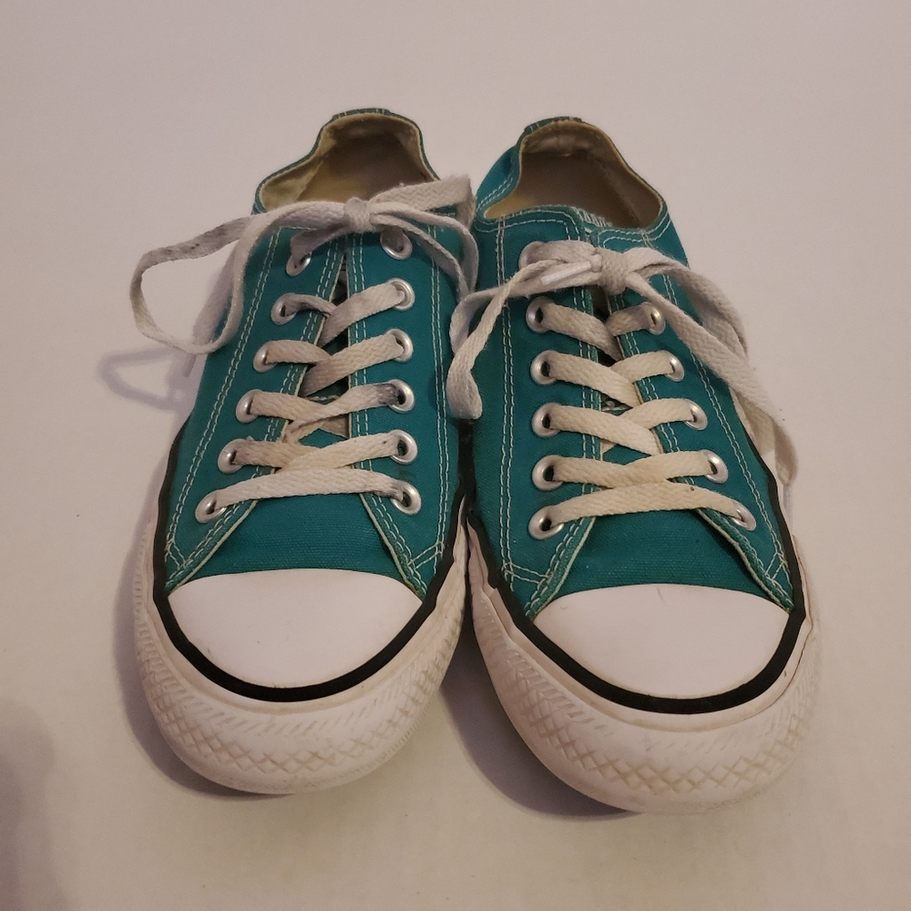 Converse Teal Canvas Low Top Sneakers